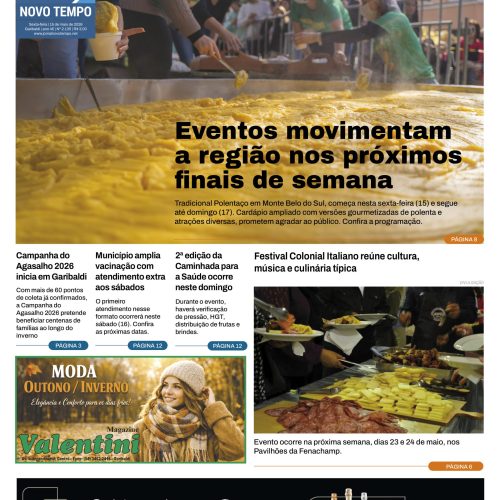EDIÇÃO Nº2135 – Eventos movimentam a região nos próximos finais de semana 