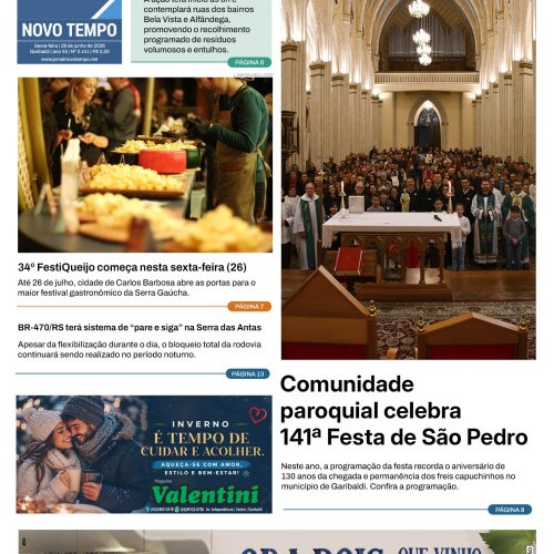 EDIÇÃO Nº2141 – Comunidade paroquial celebra 141ª Festa de São Pedro