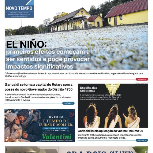 EDIÇÃO Nº2142 – El Niño: primeiros efeitos começam a ser sentidos e pode provocar impactos significativos 