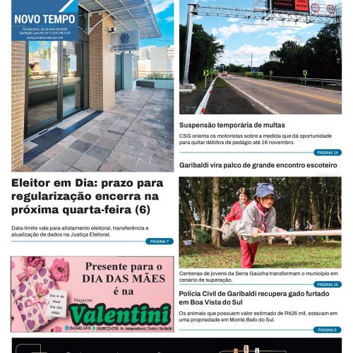 EDIÇÃO Nº2133 -Eleitor em Dia: prazo para regularização encerra na próxima quarta-feira (6)